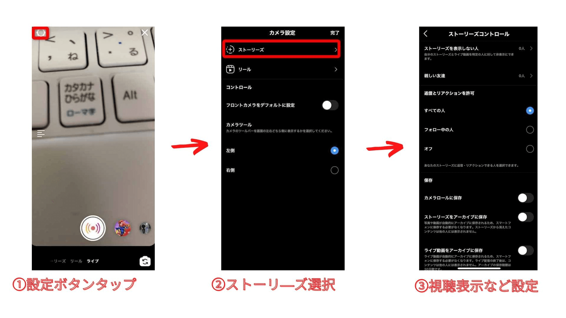 ストーリーコントロールの設定